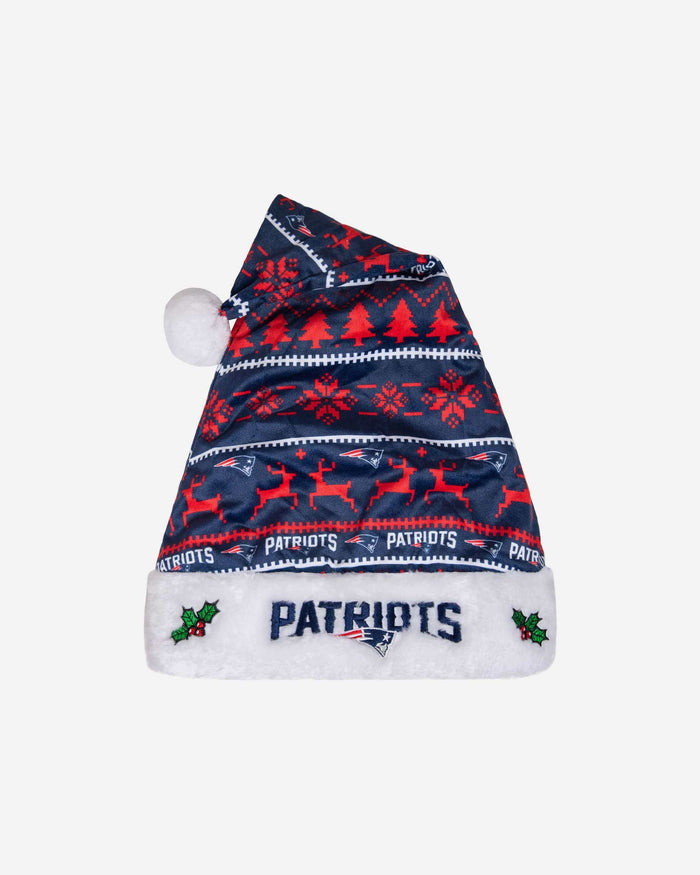 New England Patriots Family Holiday Santa Hat FOCO - FOCO.com