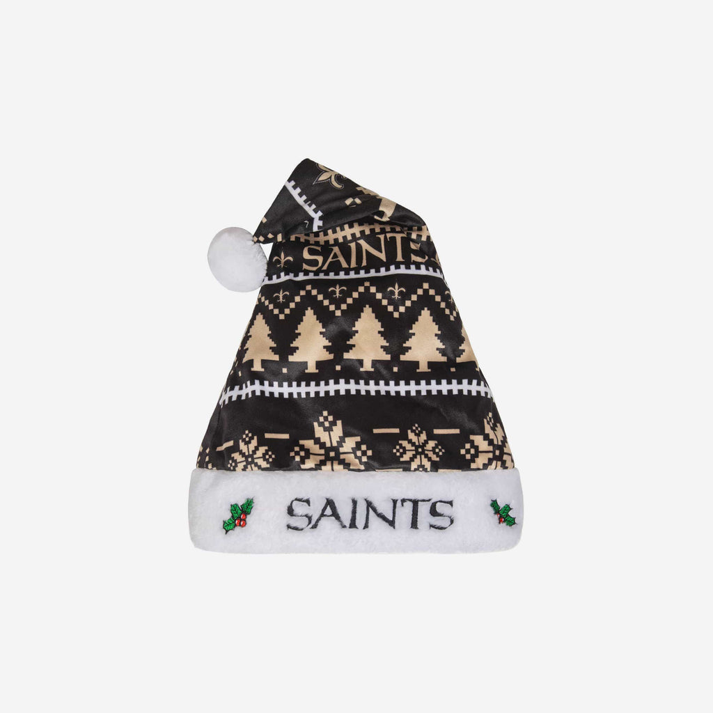 New Orleans Saints Family Holiday Santa Hat FOCO - FOCO.com