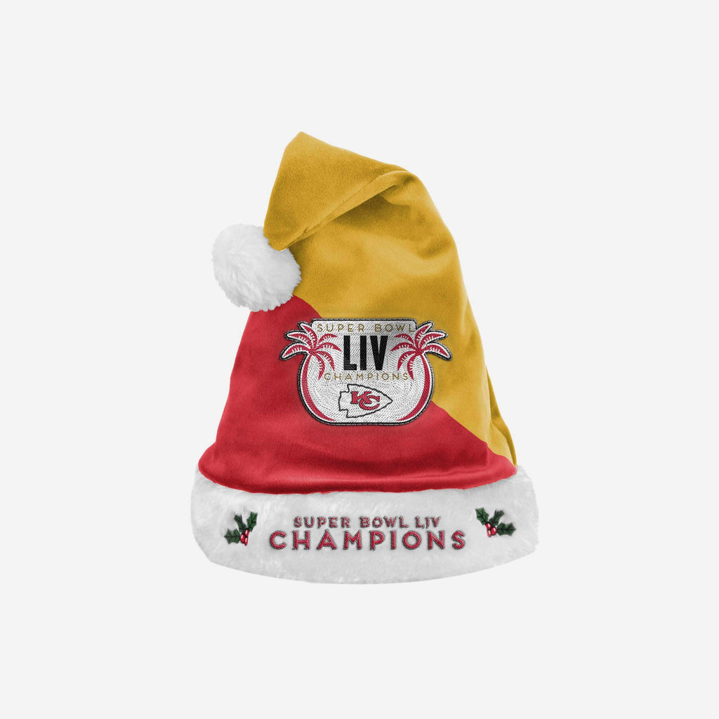 Kansas City Chiefs Super Bowl LIV Champions Santa Hat FOCO - FOCO.com