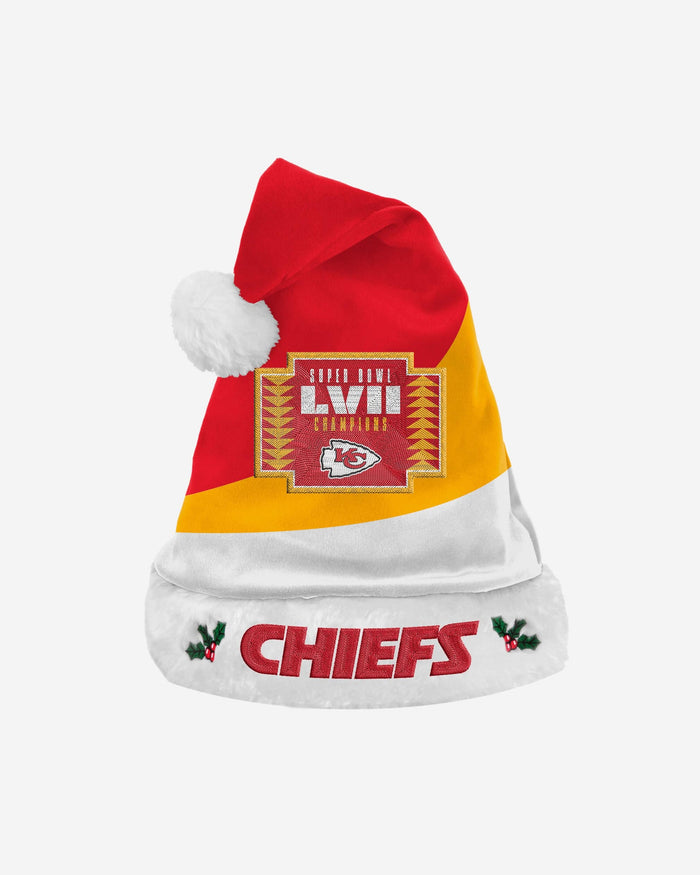 Kansas City Chiefs Super Bowl LVII Champions Santa Hat FOCO - FOCO.com