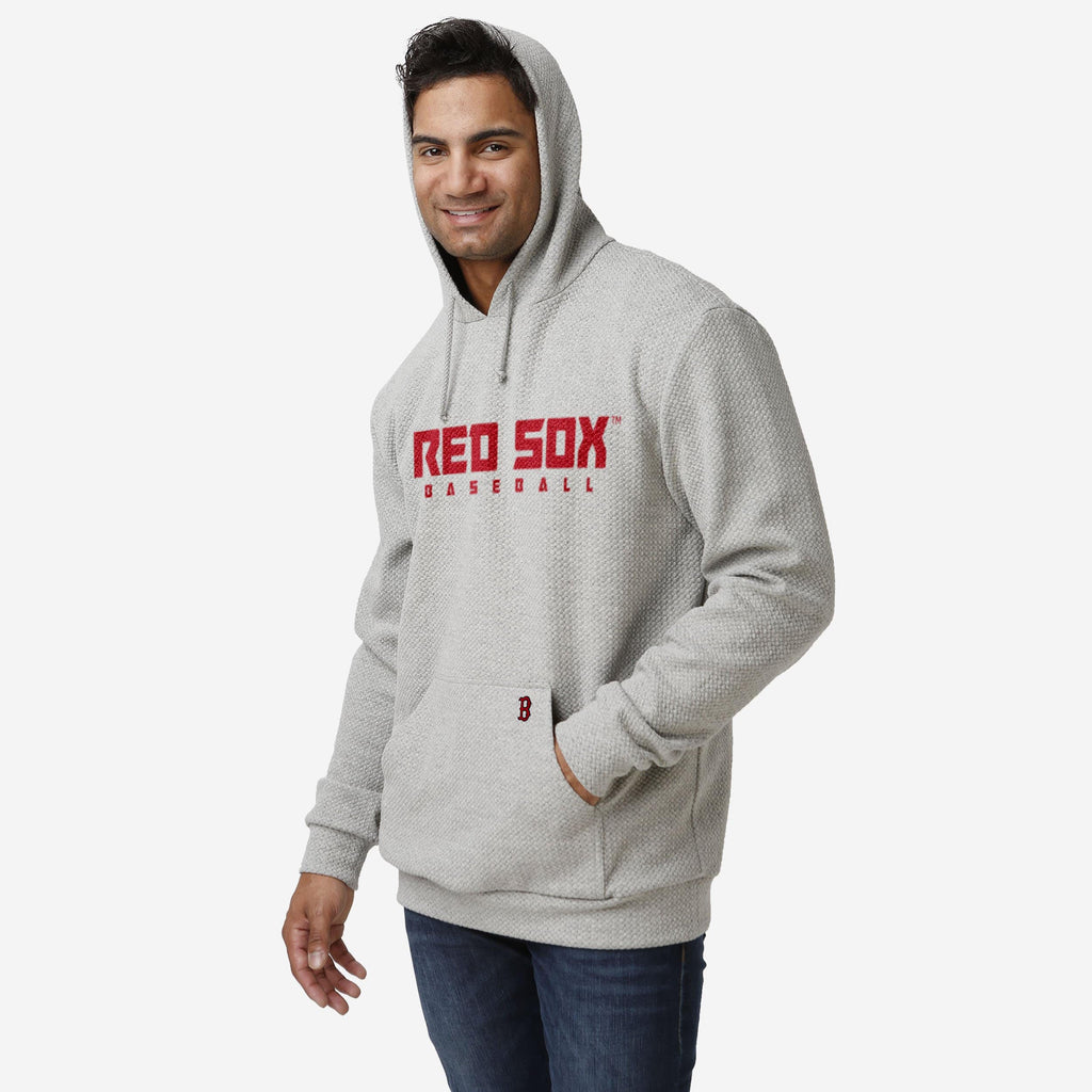 Boston Red Sox Gray Woven Hoodie FOCO S - FOCO.com