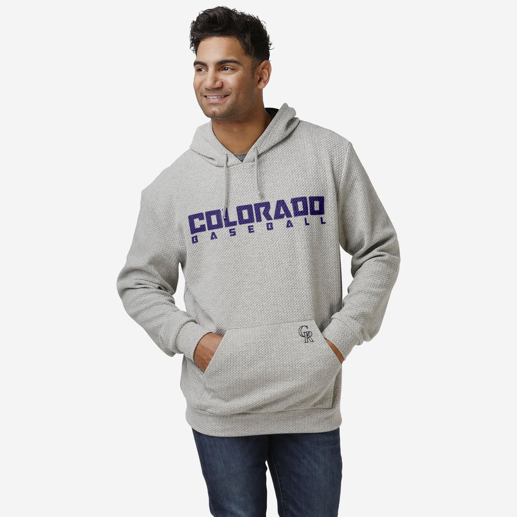 Colorado Rockies Gray Woven Hoodie FOCO S - FOCO.com