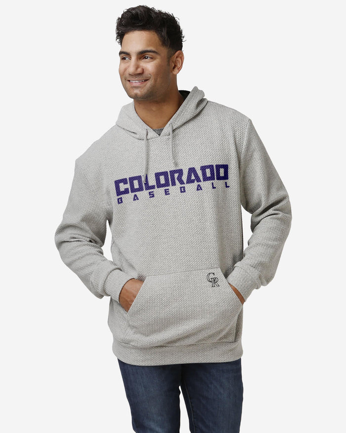 Colorado Rockies Gray Woven Hoodie FOCO S - FOCO.com