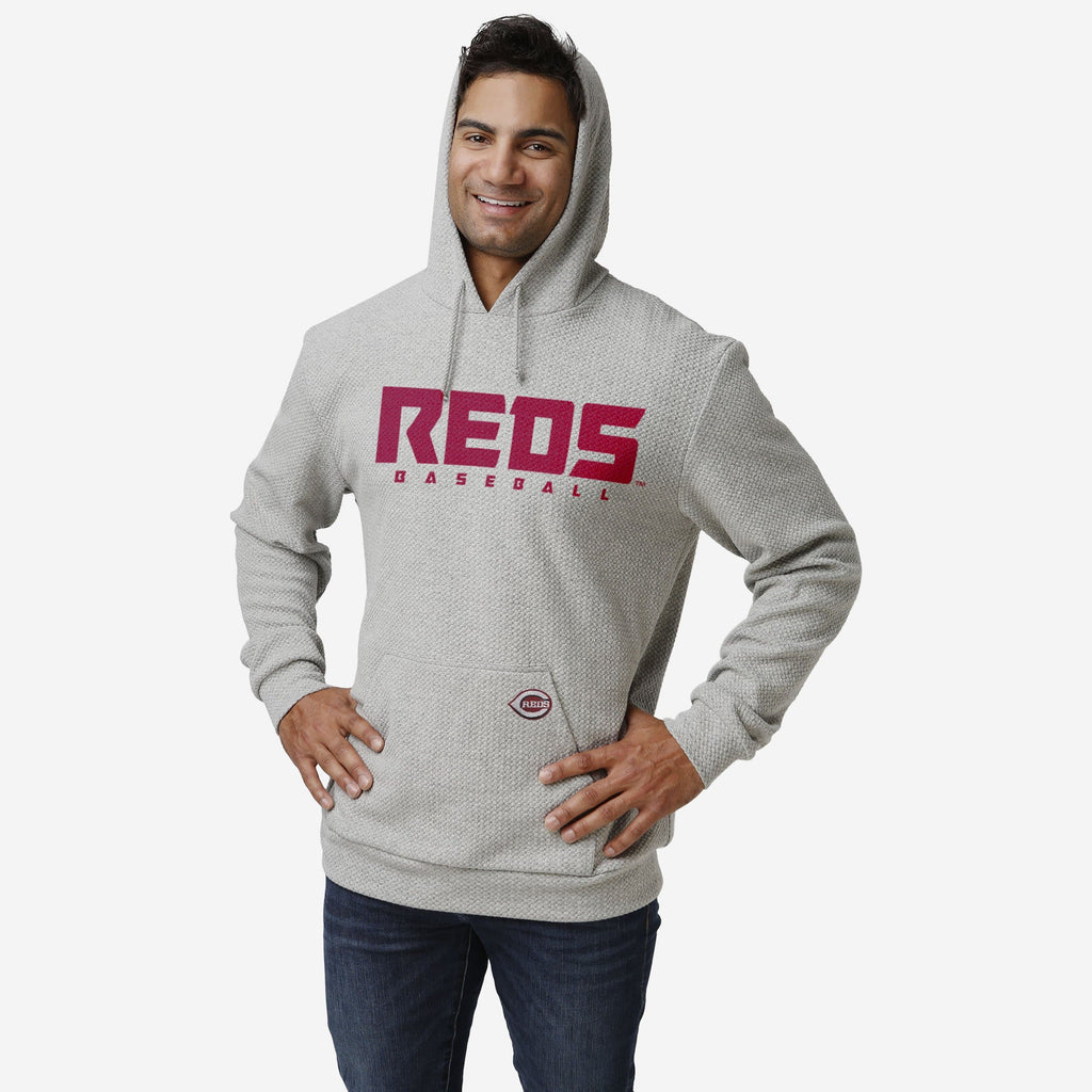 Cincinnati Reds Gray Woven Hoodie FOCO S - FOCO.com