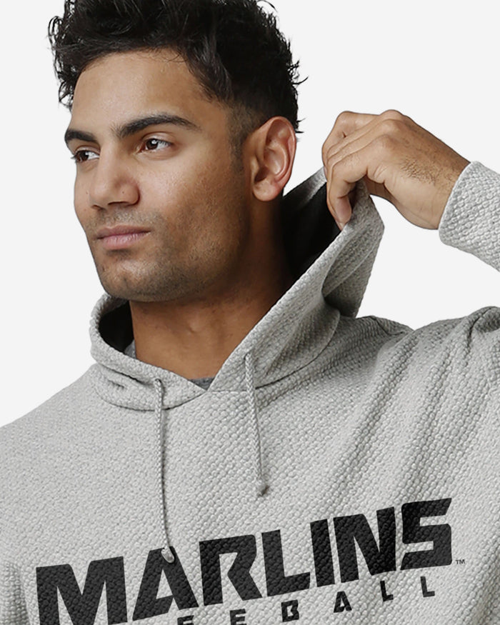 Miami Marlins Gray Woven Hoodie FOCO - FOCO.com