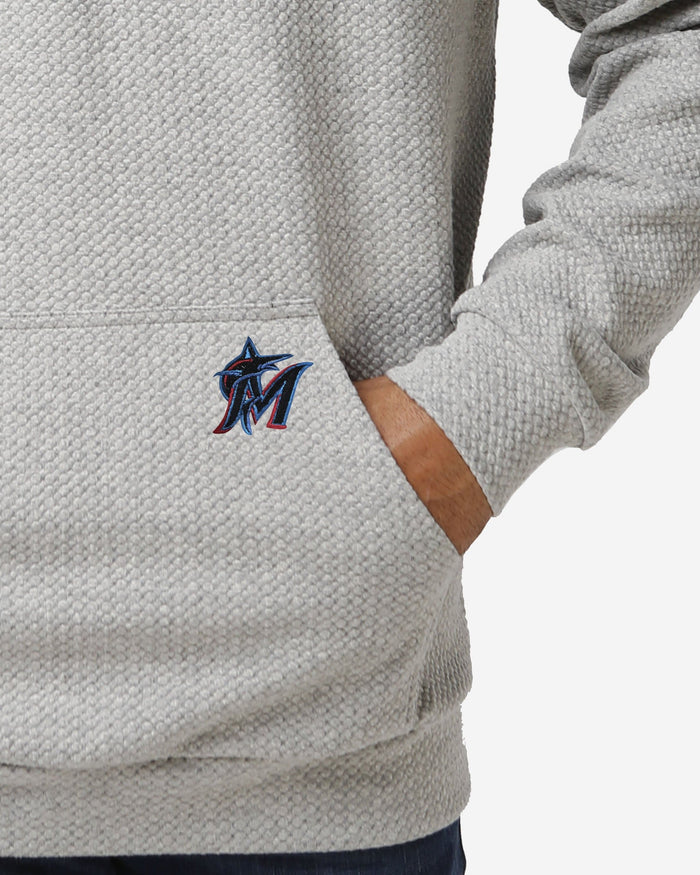 Miami Marlins Gray Woven Hoodie FOCO - FOCO.com