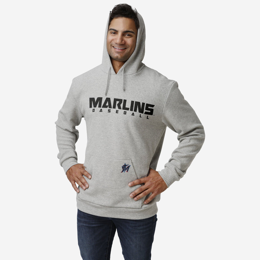 Miami Marlins Gray Woven Hoodie FOCO S - FOCO.com