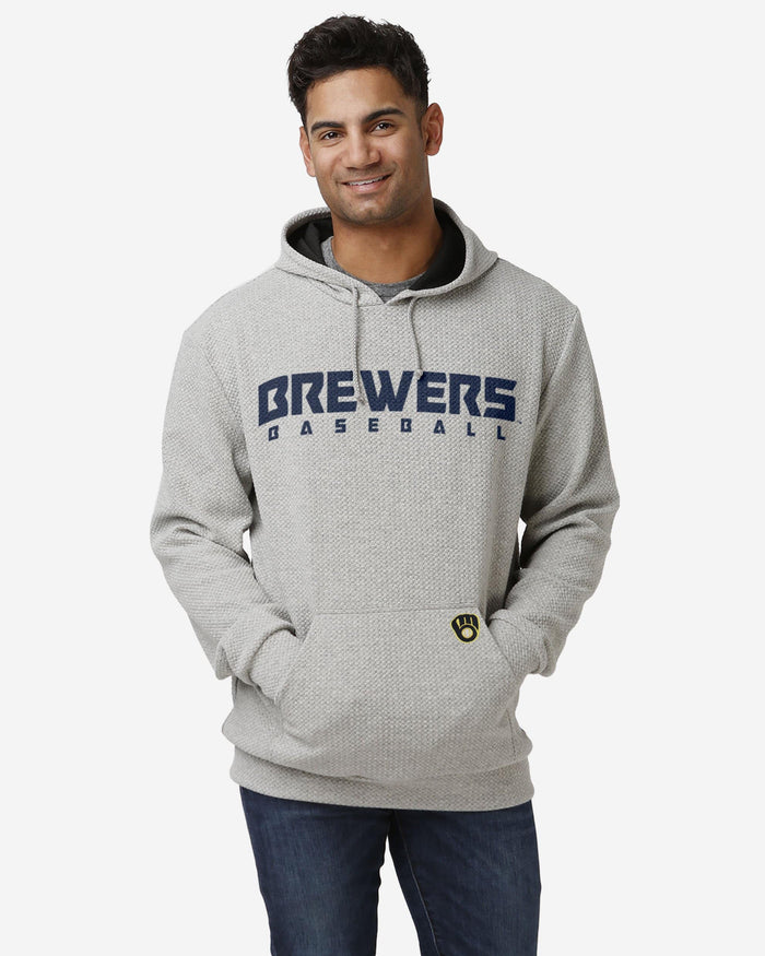 Milwaukee Brewers Gray Woven Hoodie FOCO S - FOCO.com