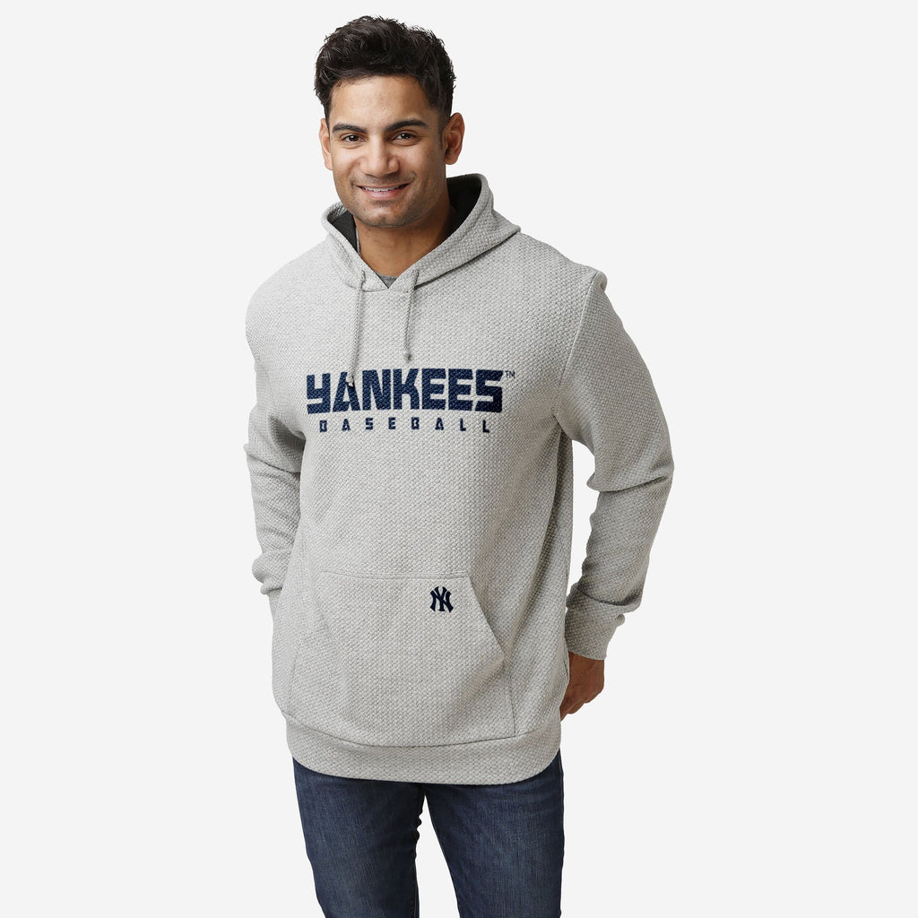 New York Yankees Gray Woven Hoodie FOCO M - FOCO.com