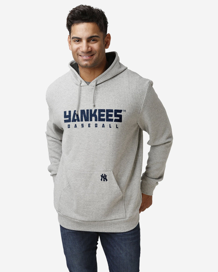 New York Yankees Gray Woven Hoodie FOCO M - FOCO.com