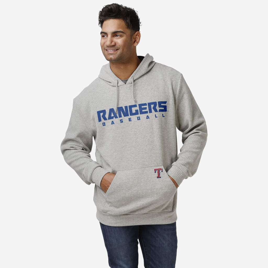 Texas Rangers Gray Woven Hoodie FOCO S - FOCO.com