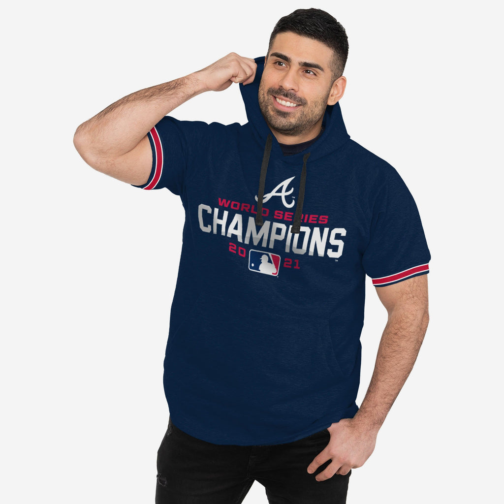 Atlanta Braves 2021 World Series Champions Short Sleeve Hoodie FOCO S - FOCO.com