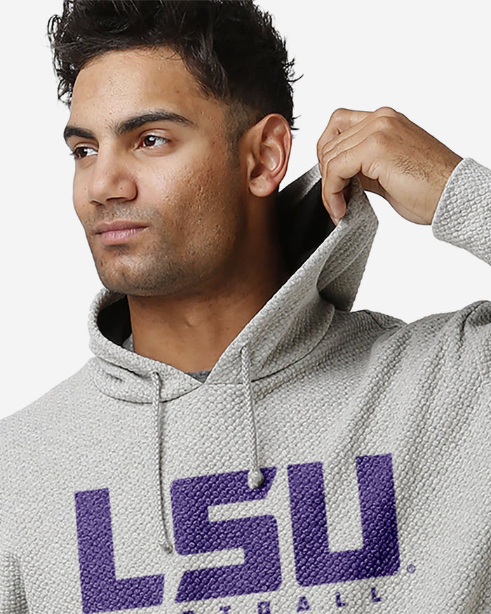 LSU Tigers Gray Woven Hoodie FOCO - FOCO.com