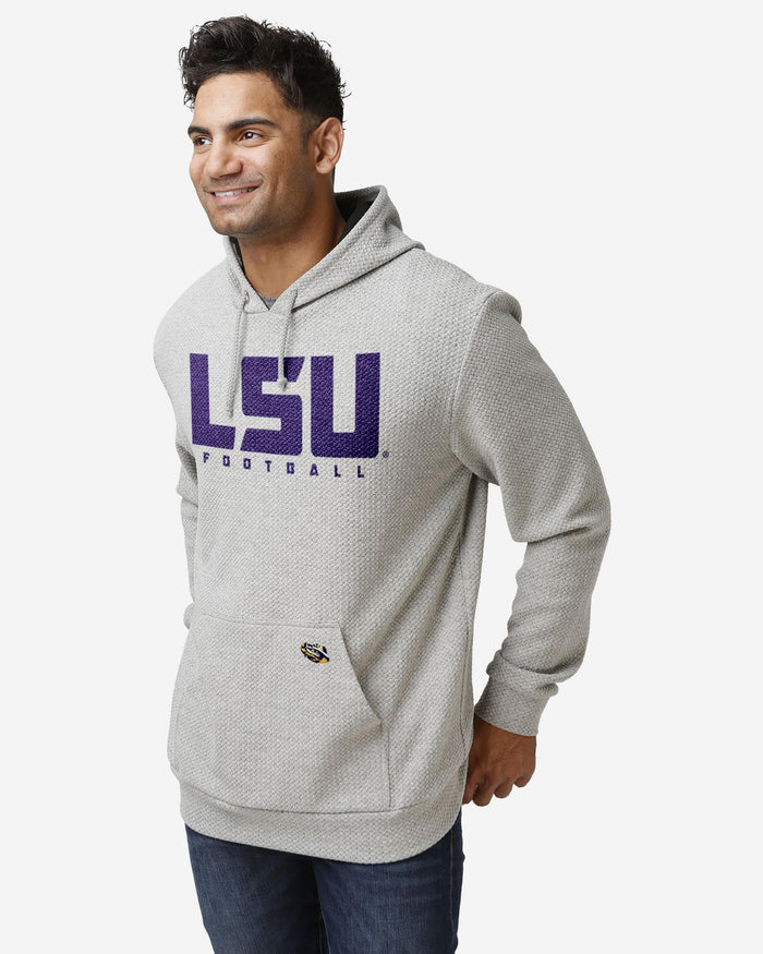 LSU Tigers Gray Woven Hoodie FOCO S - FOCO.com