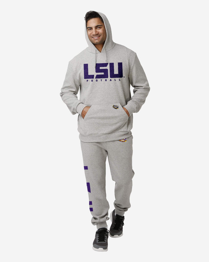 LSU Tigers Gray Woven Hoodie FOCO - FOCO.com