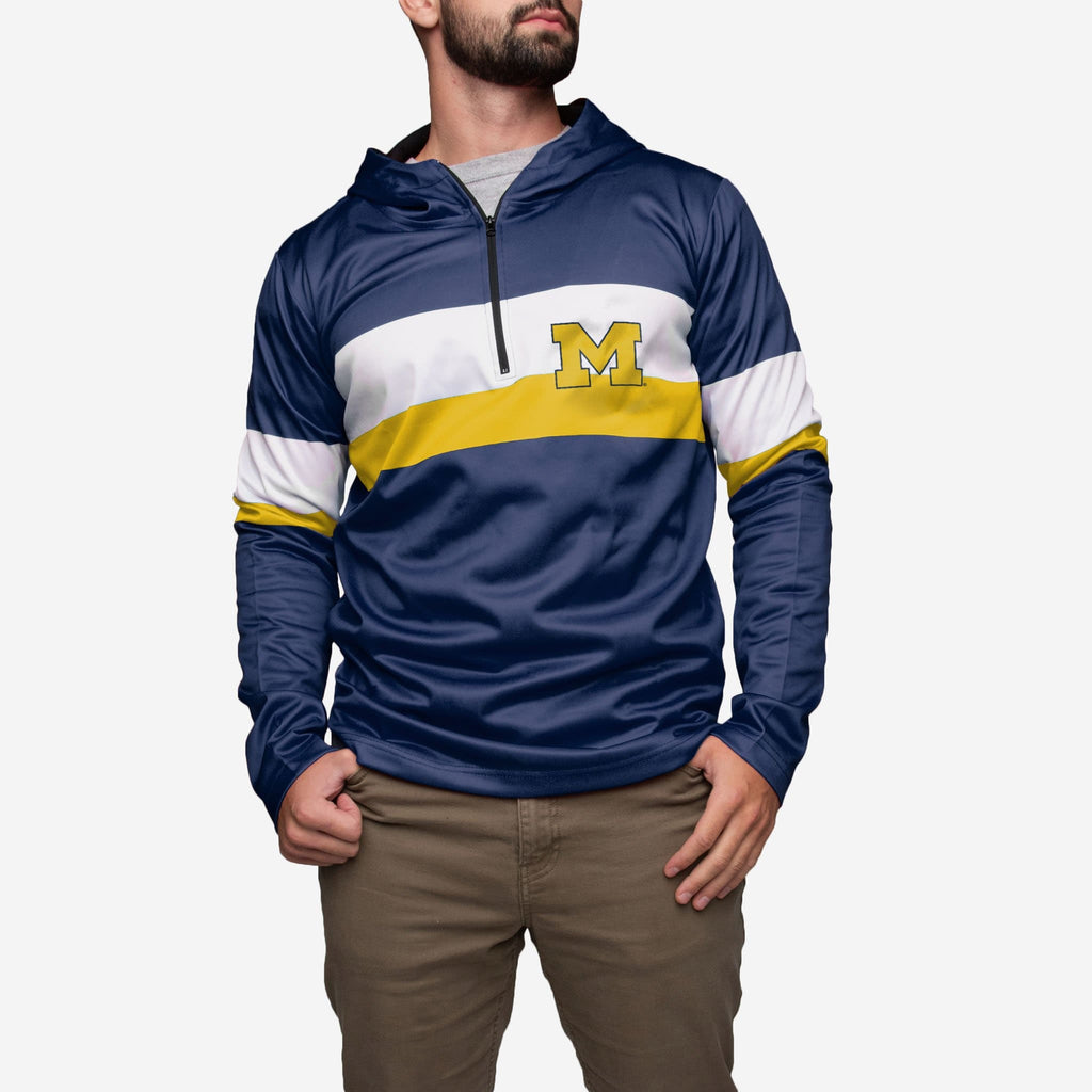 Michigan Wolverines Quarter Zip Hoodie FOCO - FOCO.com