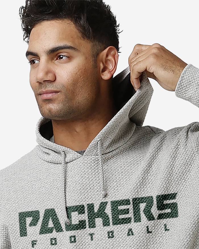 Green Bay Packers Gray Woven Hoodie FOCO - FOCO.com