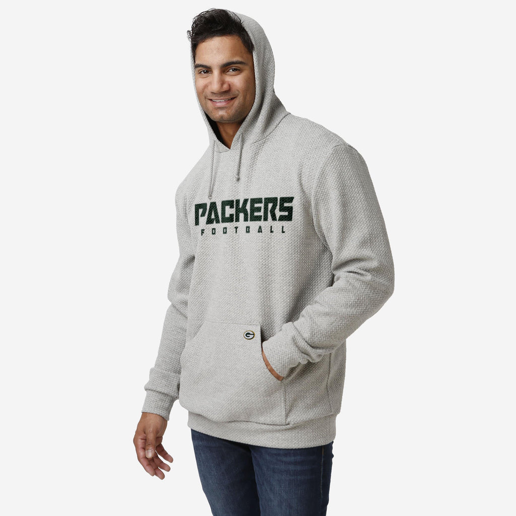 Green Bay Packers Gray Woven Hoodie FOCO S - FOCO.com