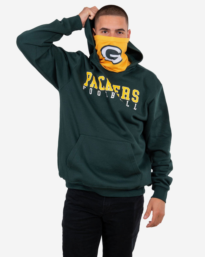 Green Bay Packers Solid Gaiter Hoodie FOCO S - FOCO.com