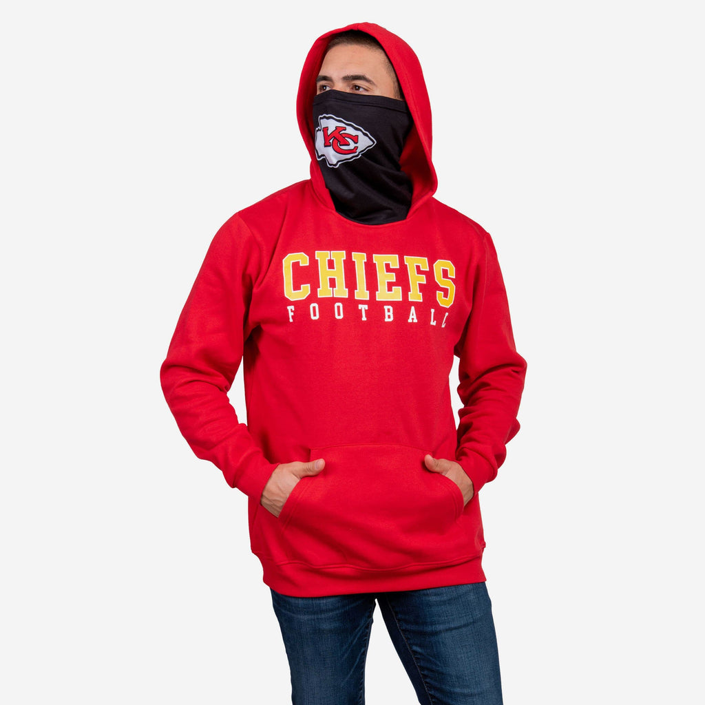 Kansas City Chiefs Solid Gaiter Hoodie FOCO S - FOCO.com