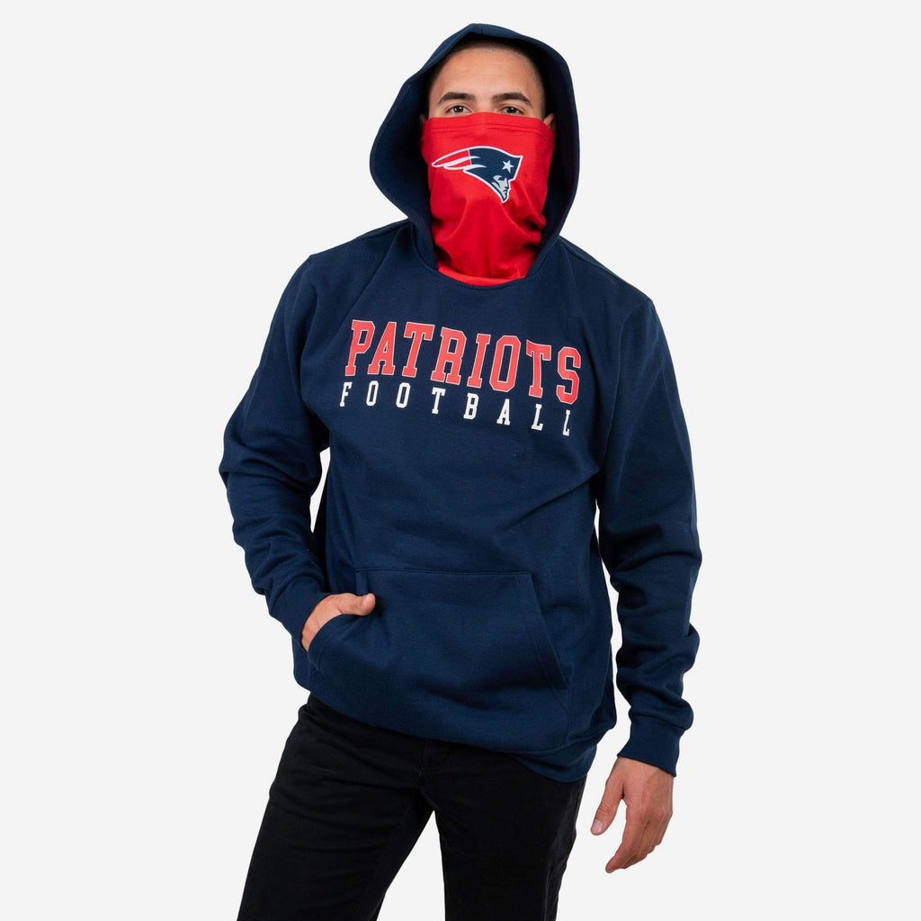 New England Patriots Solid Gaiter Hoodie FOCO S - FOCO.com