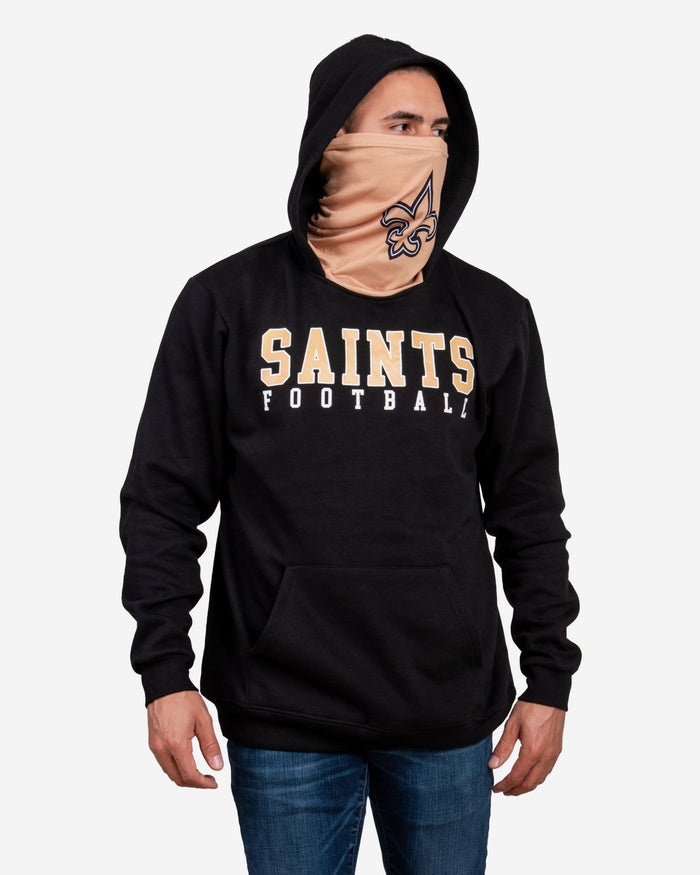 New Orleans Saints Solid Gaiter Hoodie FOCO S - FOCO.com