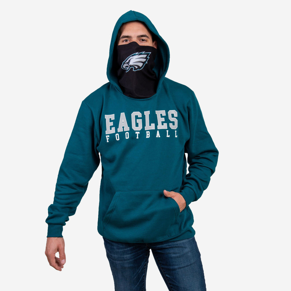 Philadelphia Eagles Solid Gaiter Hoodie FOCO S - FOCO.com