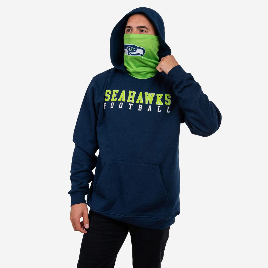 Seattle Seahawks Solid Gaiter Hoodie FOCO S - FOCO.com
