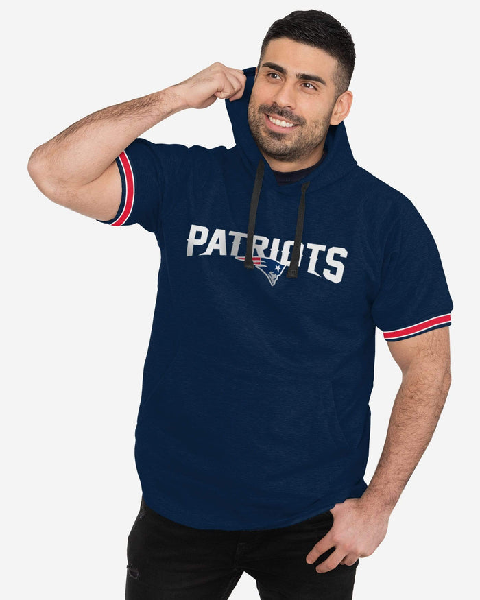 New England Patriots Short Sleeve Hoodie FOCO S - FOCO.com