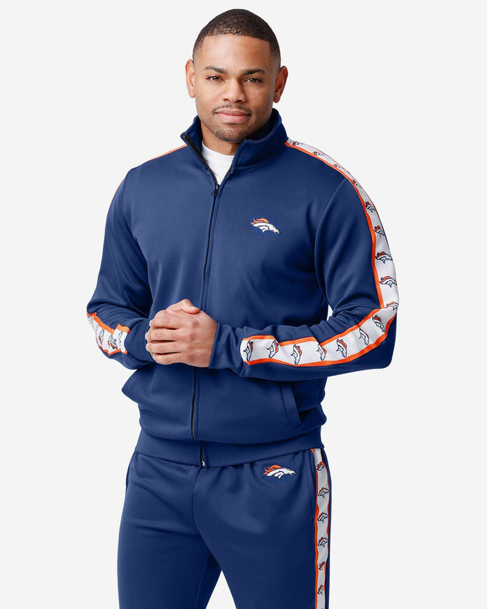 Denver Broncos Stripe Logo Track Jacket FOCO S - FOCO.com