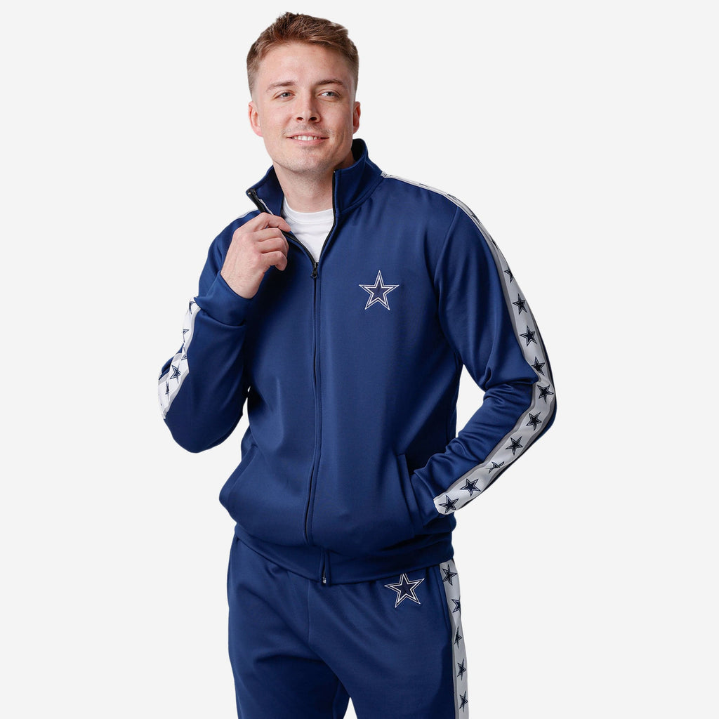 Dallas Cowboys Stripe Logo Track Jacket FOCO S - FOCO.com