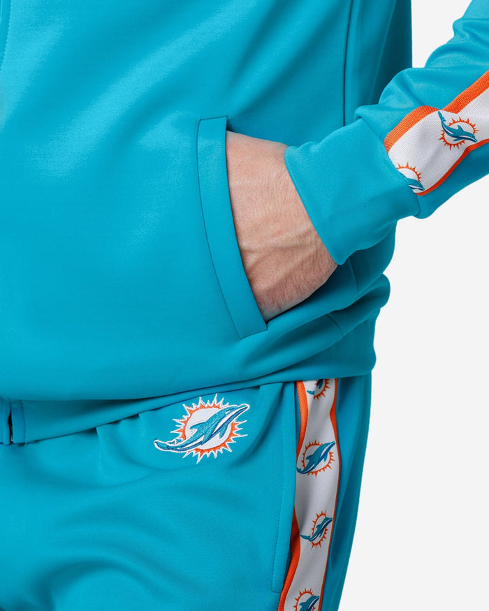 Miami Dolphins Stripe Logo Track Jacket FOCO - FOCO.com