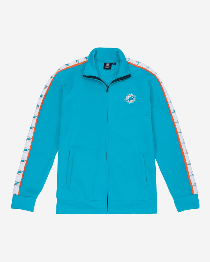 Miami Dolphins Stripe Logo Track Jacket FOCO - FOCO.com