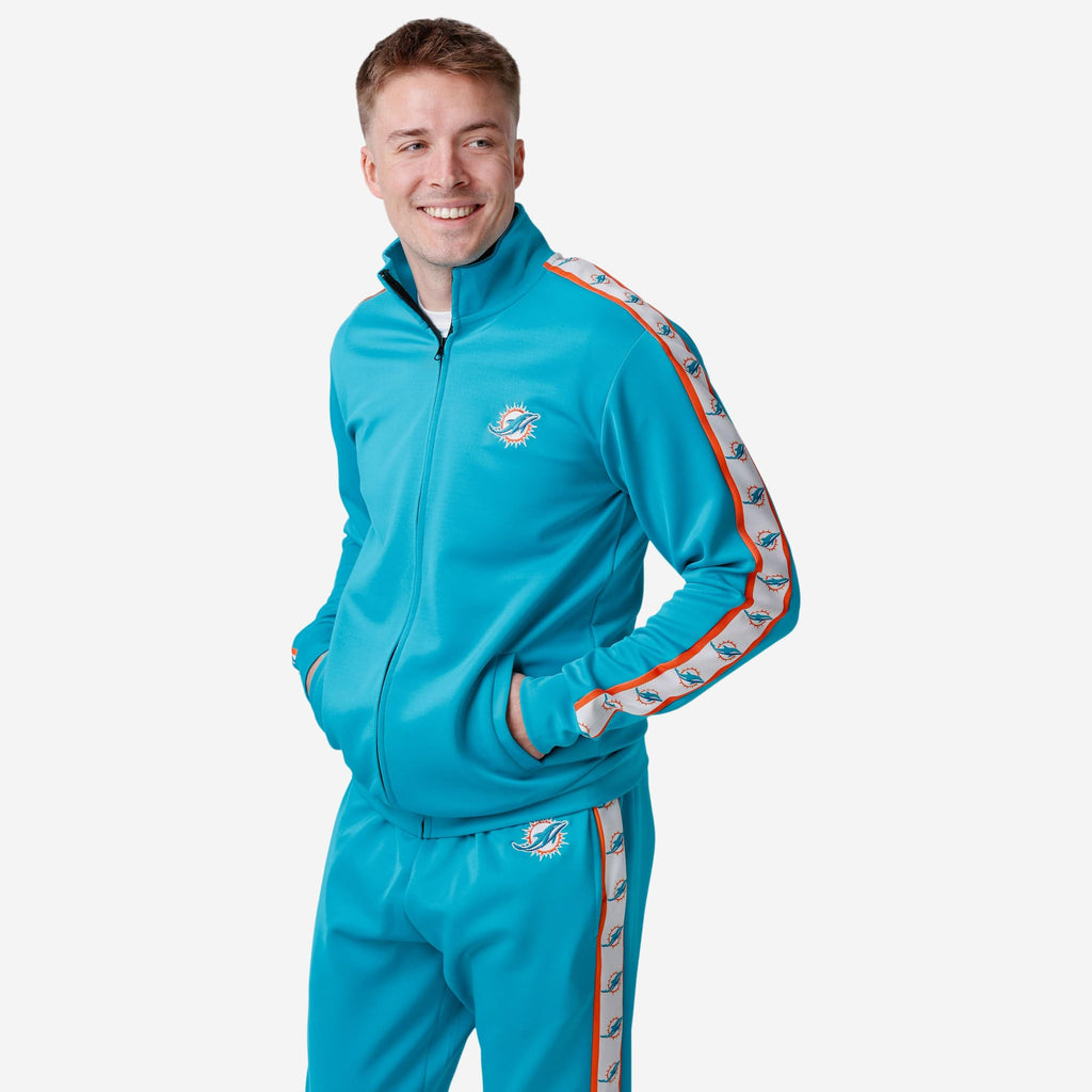 Miami Dolphins Stripe Logo Track Jacket FOCO S - FOCO.com