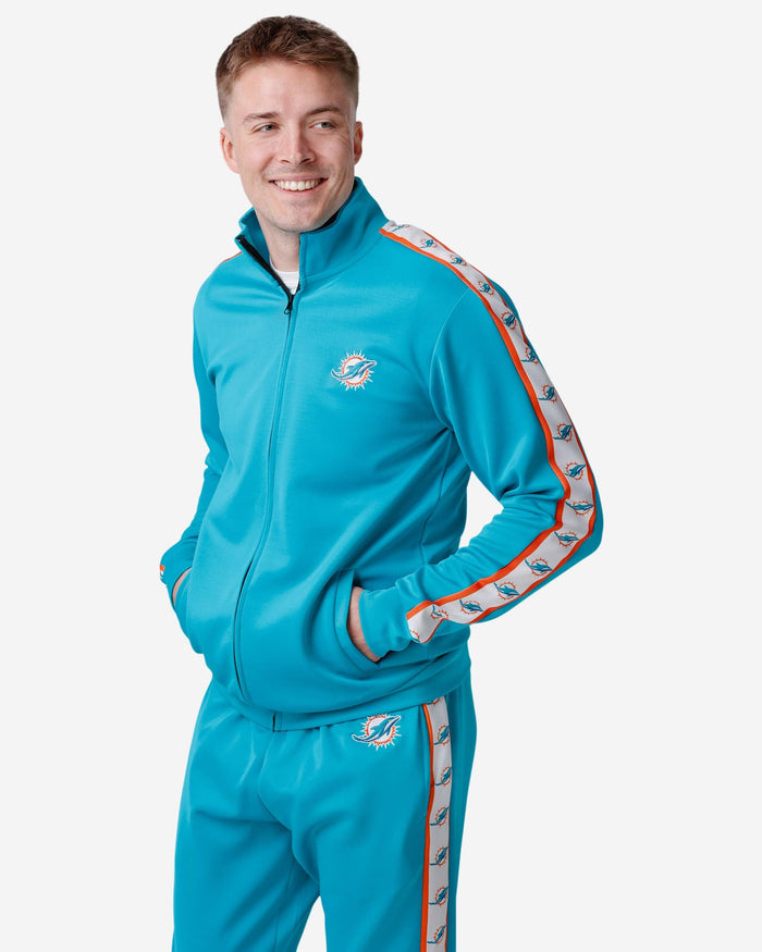 Miami Dolphins Stripe Logo Track Jacket FOCO S - FOCO.com