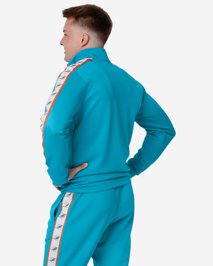 Miami Dolphins Stripe Logo Track Jacket FOCO - FOCO.com