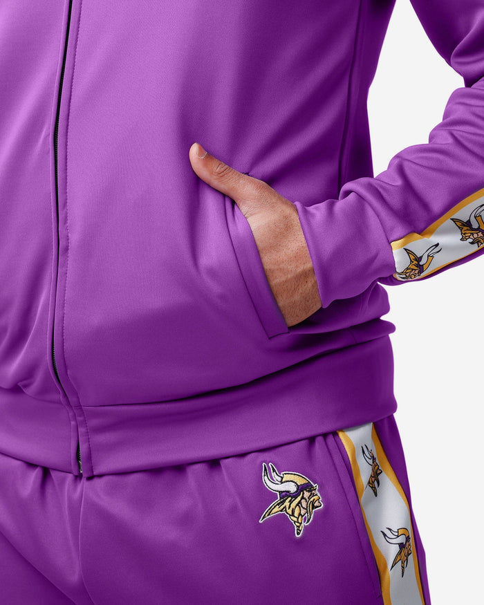 Minnesota Vikings Stripe Logo Track Jacket FOCO - FOCO.com