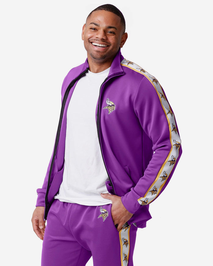 Minnesota Vikings Stripe Logo Track Jacket FOCO - FOCO.com