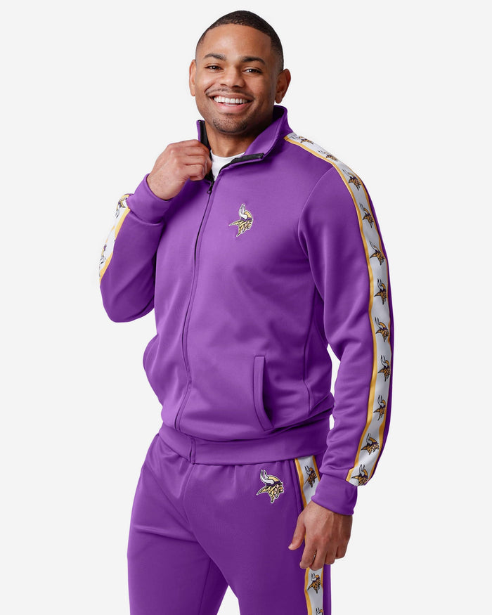 Minnesota Vikings Stripe Logo Track Jacket FOCO S - FOCO.com