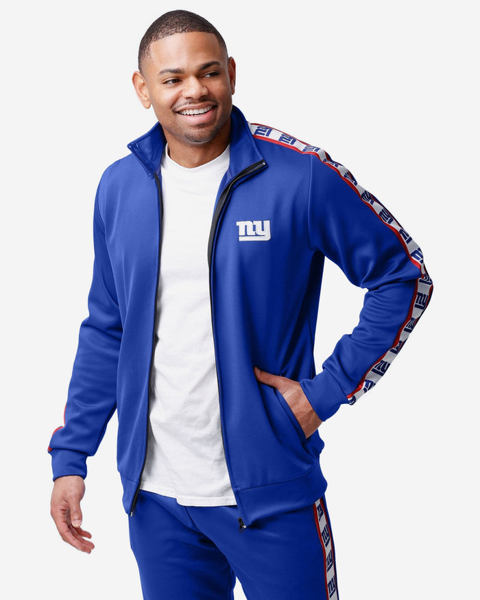 New York Giants Stripe Logo Track Jacket FOCO - FOCO.com