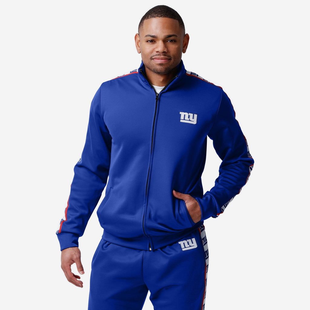 New York Giants Stripe Logo Track Jacket FOCO S - FOCO.com