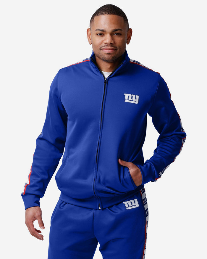 New York Giants Stripe Logo Track Jacket FOCO S - FOCO.com