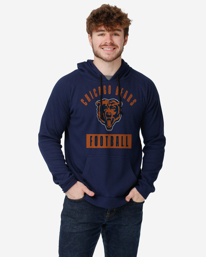 Chicago Bears Team Color Waffle Hoodie FOCO S - FOCO.com