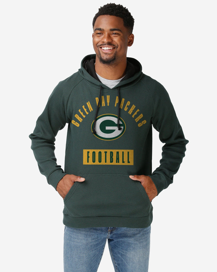 Green Bay Packers Team Color Waffle Hoodie FOCO S - FOCO.com