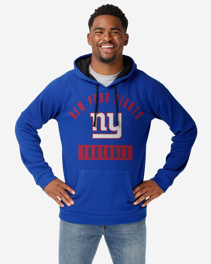 New York Giants Team Color Waffle Hoodie FOCO S - FOCO.com