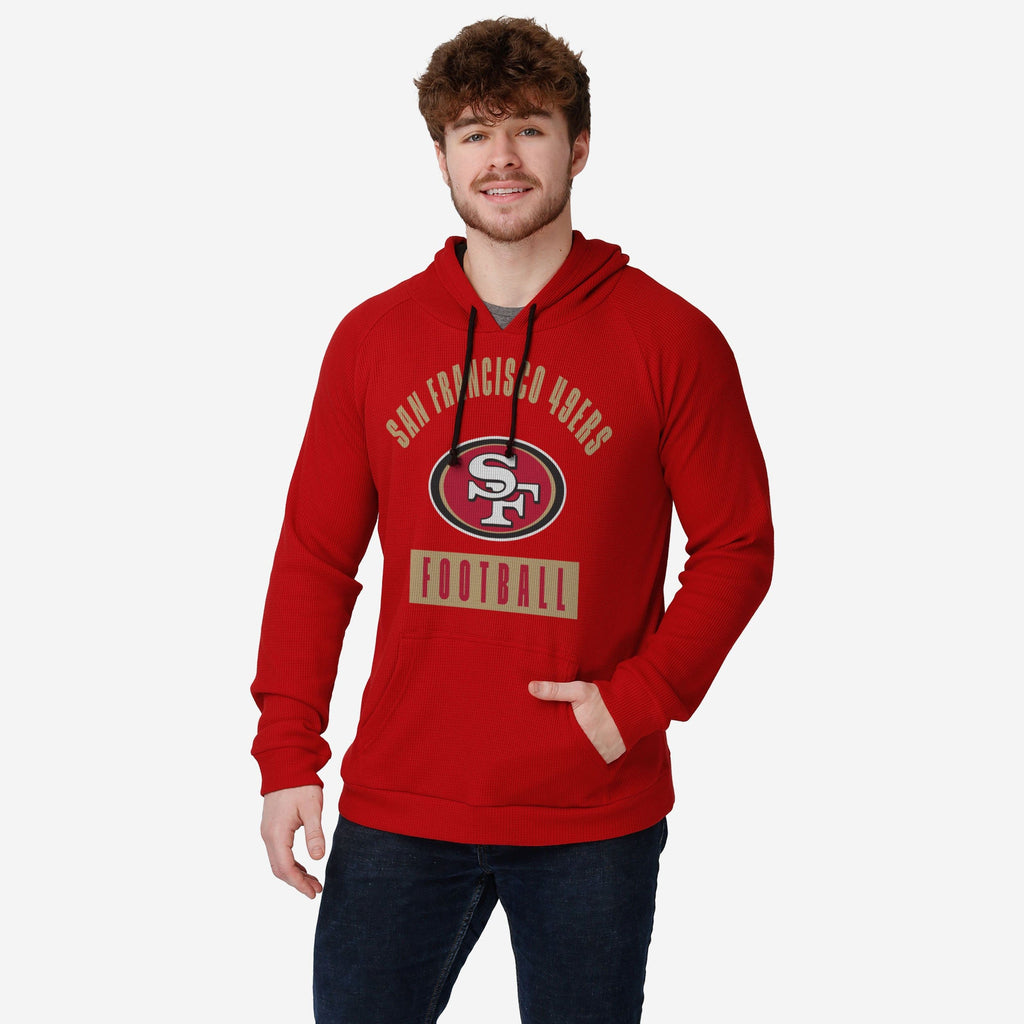 San Francisco 49ers Team Color Waffle Hoodie FOCO S - FOCO.com