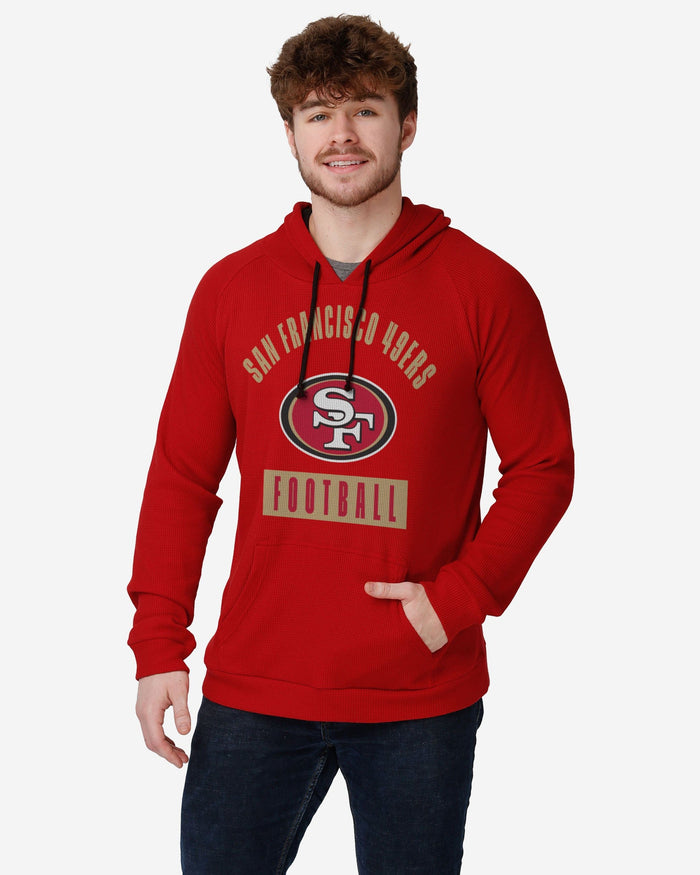 San Francisco 49ers Team Color Waffle Hoodie FOCO S - FOCO.com