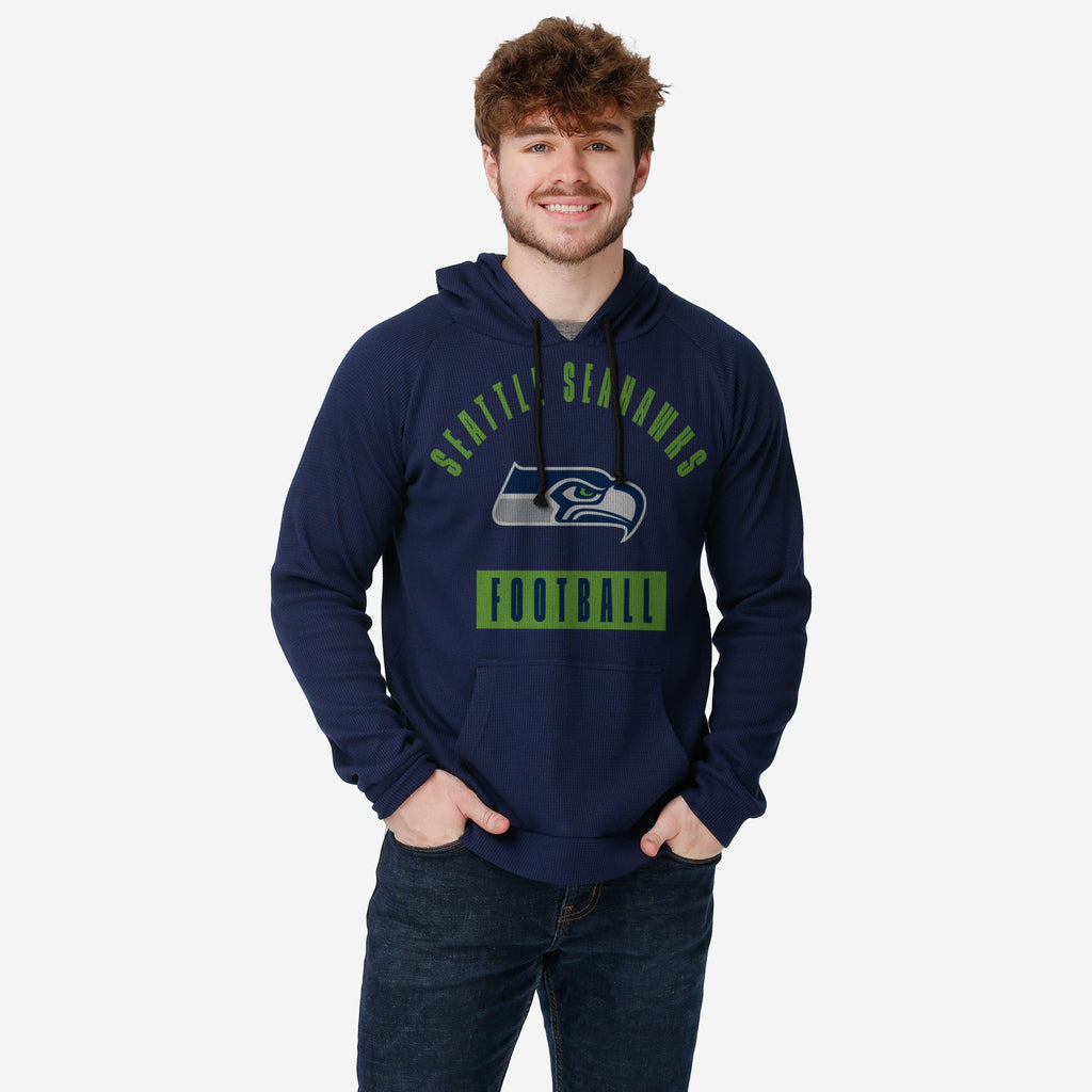 Seattle Seahawks Team Color Waffle Hoodie FOCO S - FOCO.com