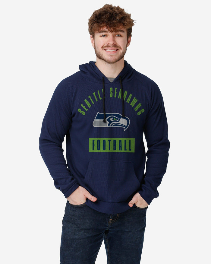 Seattle Seahawks Team Color Waffle Hoodie FOCO S - FOCO.com