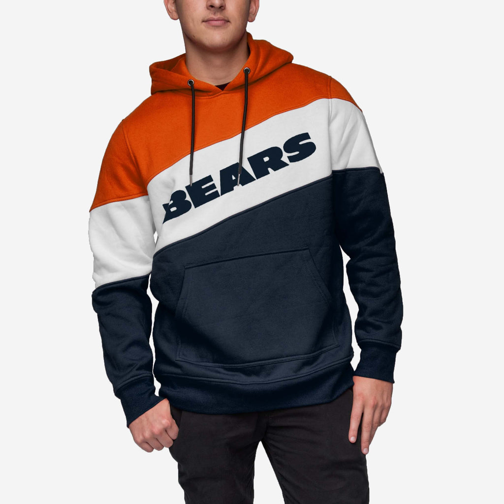 Chicago Bears Wordmark Colorblock Hoodie FOCO - FOCO.com